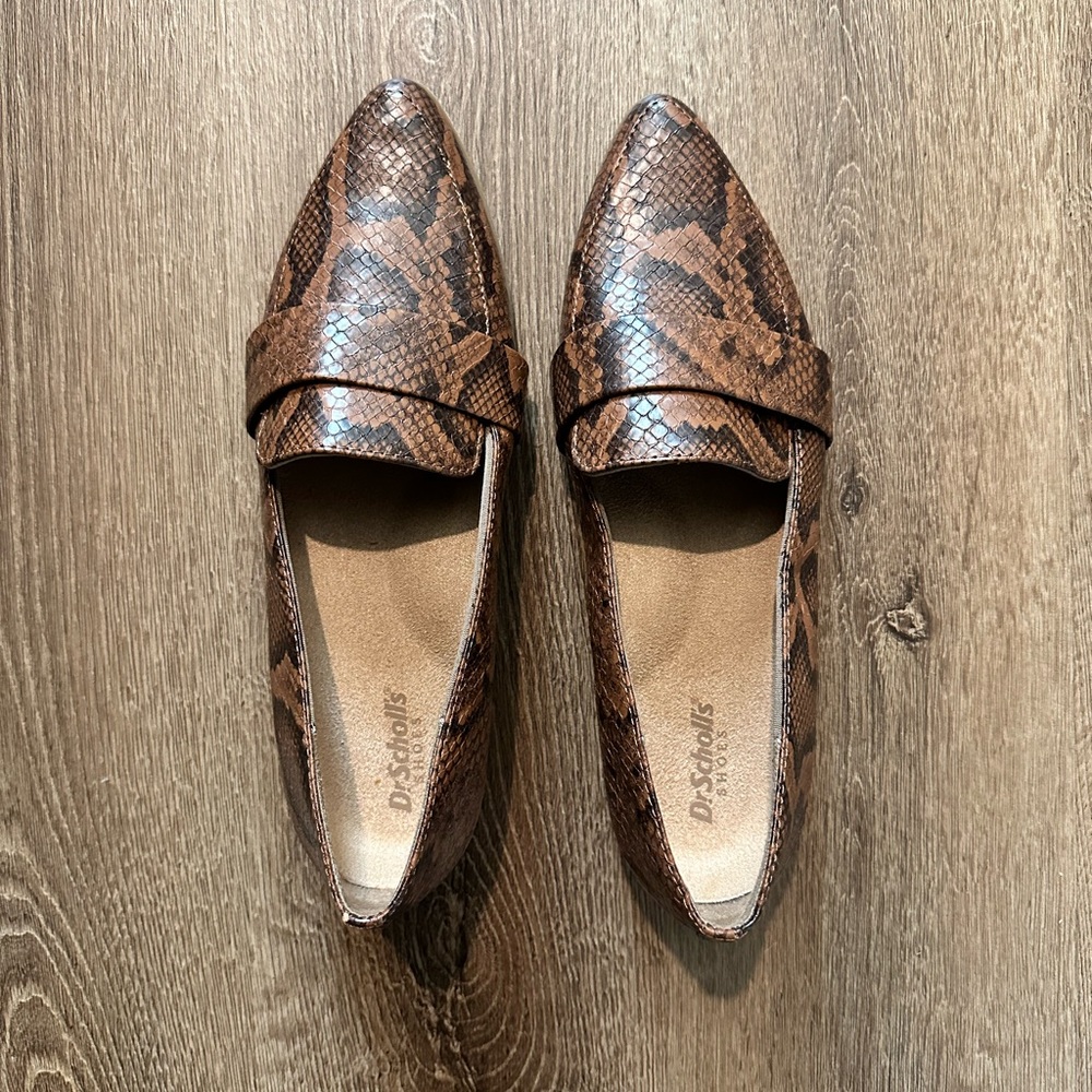 Dr. Scholl's Tan Snake Pattern Flats